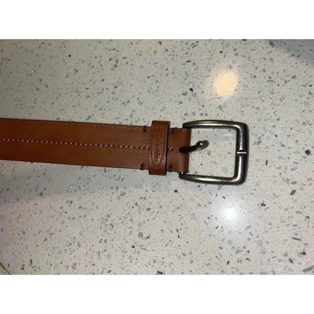 Columbia‎ Mens Brown Synthetic Leather Belt Size 38-40 Casual Outdoor Stitched